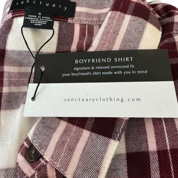 Sanctuary Boyfriend For Life Plaid Shirt NWT - Picture 8 of 9